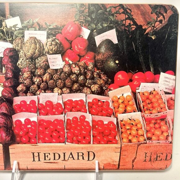 Hediard Vegetable Farmers Market Wooden Placemats Velvet Back main image 0